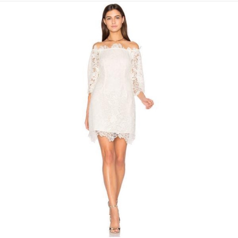 NWT White off the shoulder lace dress by ASTR